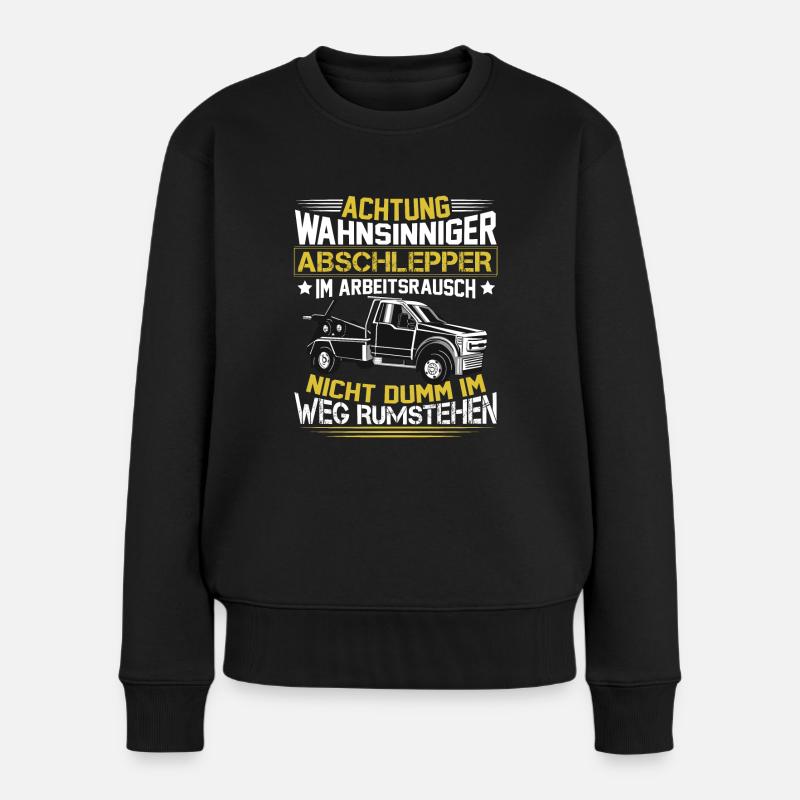 Abschleppauto Abschleppen Wahnsinniger Abschlepper - Frauen Premium Bio Pullover - Schwarz