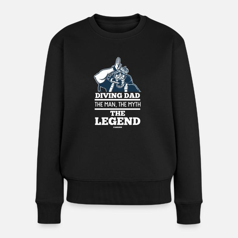 Diving Dad The Man The Myth The Legend - Frauen Premium Bio Pullover - Schwarz