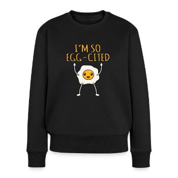 Eggcited ei geschenk - Frauen Premium Bio Pullover - Schwarz - Vorne - Julia (174cm)