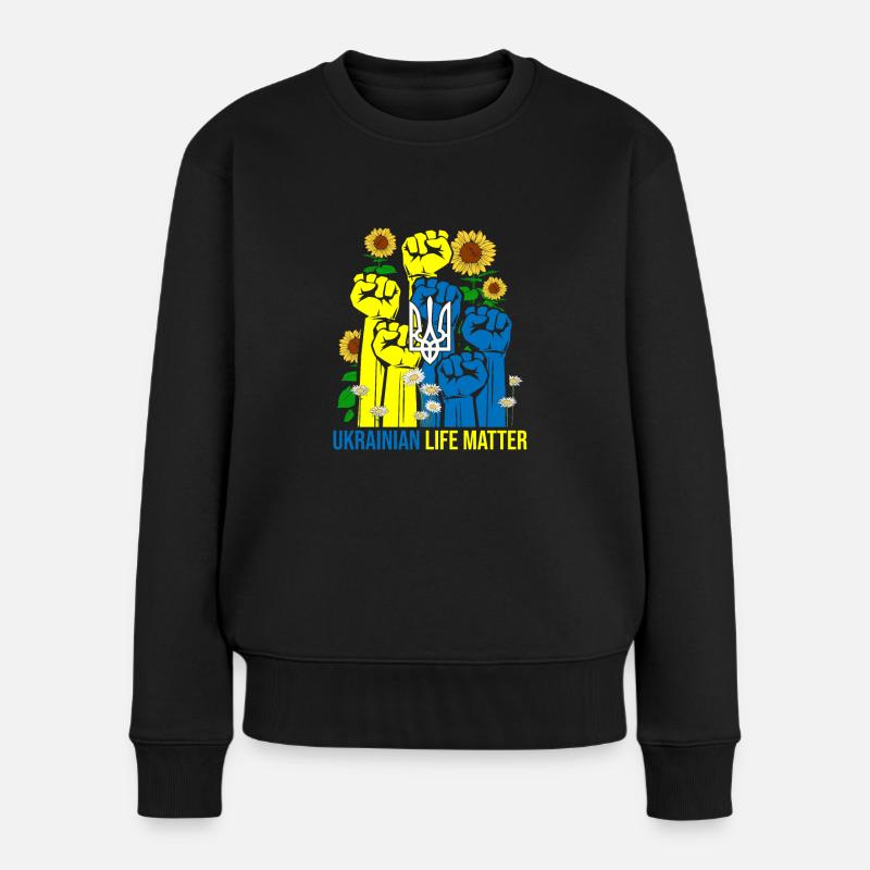Ukrainian Life Matter - Frauen Premium Bio Pullover - Schwarz