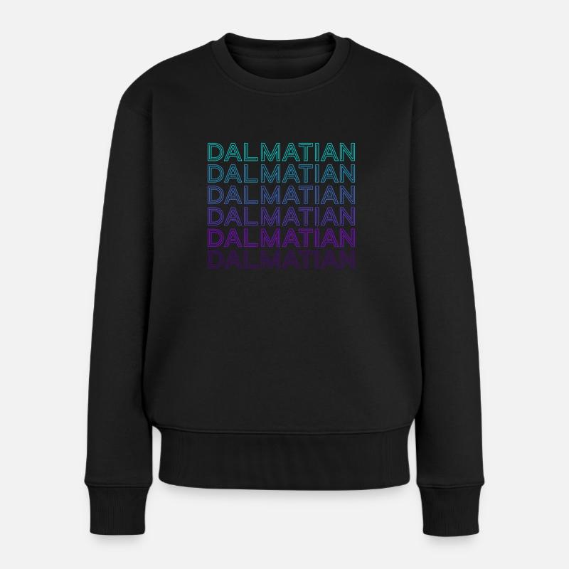 Dalmatiner Retro - Frauen Premium Bio Pullover - Schwarz