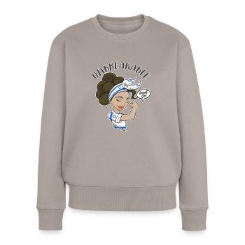 Fille israélienne incassable I Héritage israélien I - Pull Premium bio Femme - taupe - Devant - Julia (174cm)
