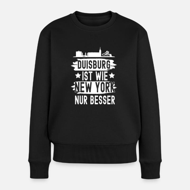 Duisburg - Frauen Premium Bio Pullover - Schwarz