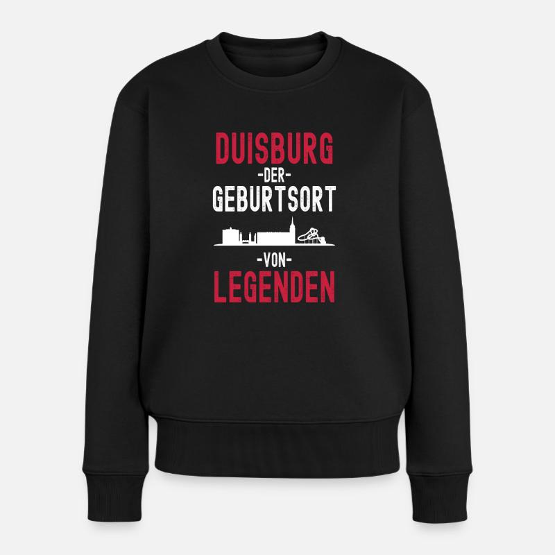 Duisburg - Frauen Premium Bio Pullover - Schwarz