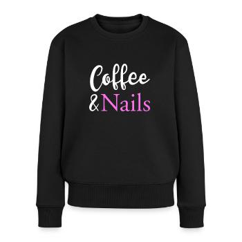 Chemise cadeau Café & Ongles - Pull Premium bio Femme - noir - Devant - Julia (174cm)