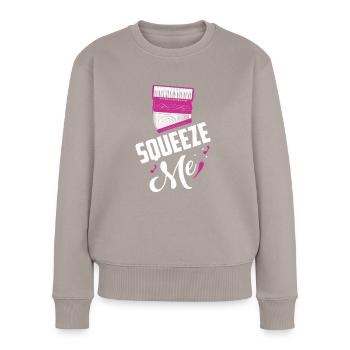 Squeeze Me Music Polka - Women's Premium Organic Jumper - taupe - Front - Julia (174cm)