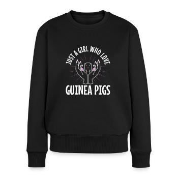 Just A Girl Who Love Guinea Pigs - Frauen Premium Bio Pullover - Schwarz - Vorne - Julia (174cm)
