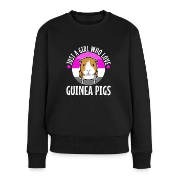 Juste une fille qui aime les cochons d’Inde - Pull Premium bio Femme - noir - Devant - Julia (174cm)