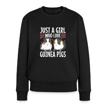 Juste une fille qui aime les cochons d’Inde - Pull Premium bio Femme - noir - Devant - Julia (174cm)