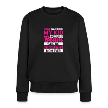 J’adore mon enfant faire de la gymnastique à la poutre - Pull Premium bio Femme - noir - Devant - Julia (174cm)
