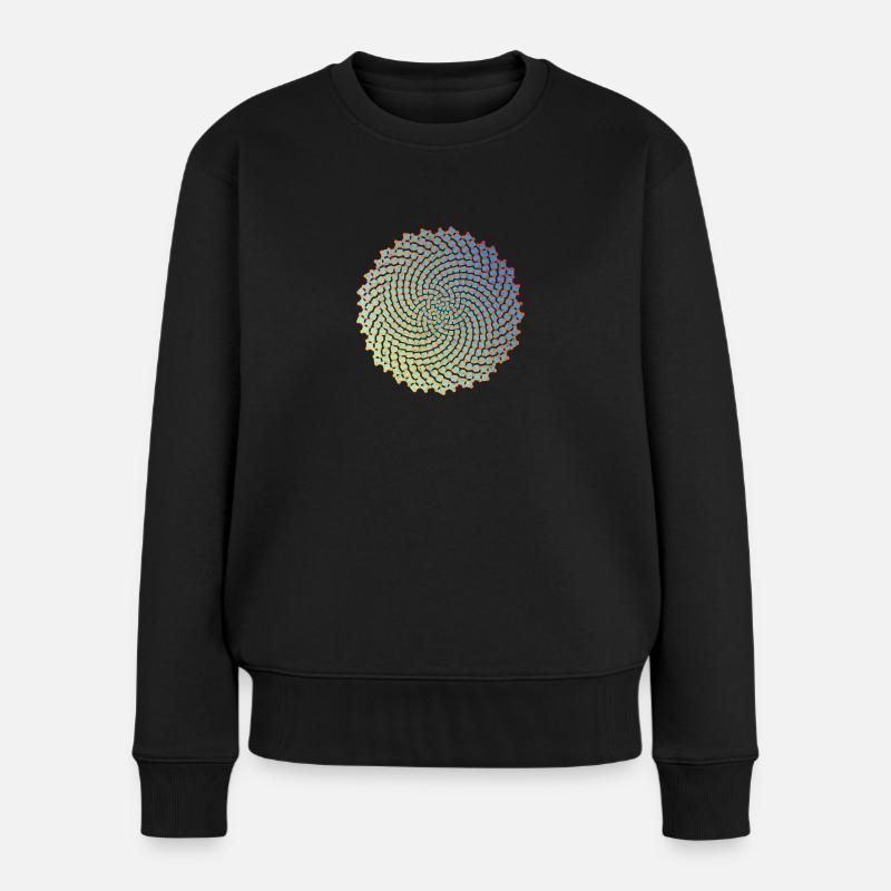 Sonnenblumenkerne Fibonacci Spirale Goldener Schnitt Math - Frauen Premium Bio Pullover - Schwarz
