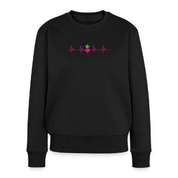 Radishes heartbeat - Women's Premium Organic Jumper - black - Front - Julia (174cm)