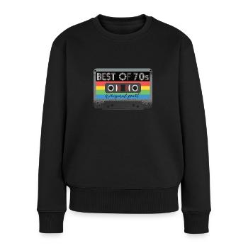 Le meilleur de la cassette des années 70 rétro des années 70 - Pull Premium bio Femme - noir - Devant - Julia (174cm)