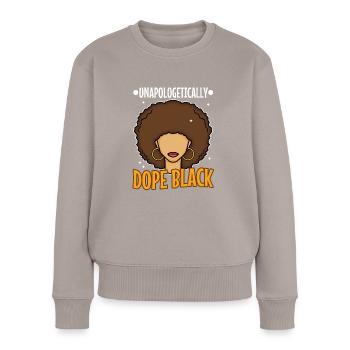 Noir sans excuse - Pull Premium bio Femme - taupe - Devant - Julia (174cm)