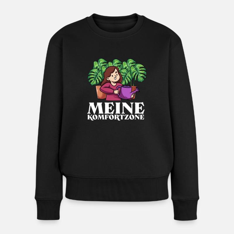 Meine Komfortzone Garten Gartenarbeit - Frauen Premium Bio Pullover - Schwarz