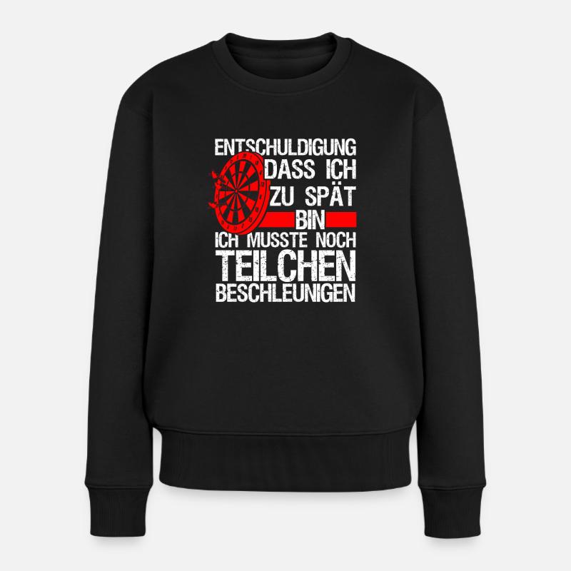 Dartscheibe Dartspieler Dart Darts - Frauen Premium Bio Pullover - Schwarz