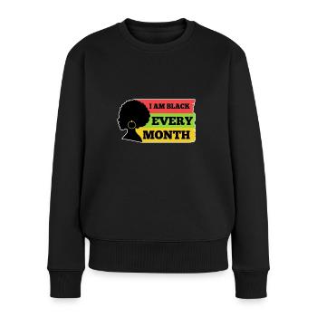 Dans le noir tous les mois - Pull Premium bio Femme - noir - Devant - Julia (174cm)