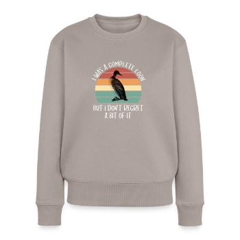 Vintage Complete Loon Ne regrettez pas Ice Diver - Pull Premium bio Femme - taupe - Devant - Julia (174cm)
