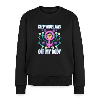 Gardez vos lois hors de mon corps - Pull Premium bio Femme - noir - Devant - Julia (174cm)