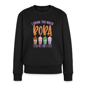 Bubble Tea Milktea Lovers Boba Lifestyle Gift - Women's Premium Organic Jumper - black - Front - Julia (174cm)