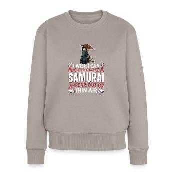 Samouraï - Pull Premium bio Femme - taupe - Devant - Julia (174cm)
