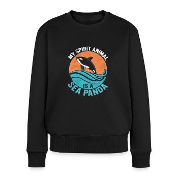 My Spirit Animal Is A Sea Panda Marine Biology Sc - Frauen Premium Bio Pullover - Schwarz - Vorne - Julia (174cm)