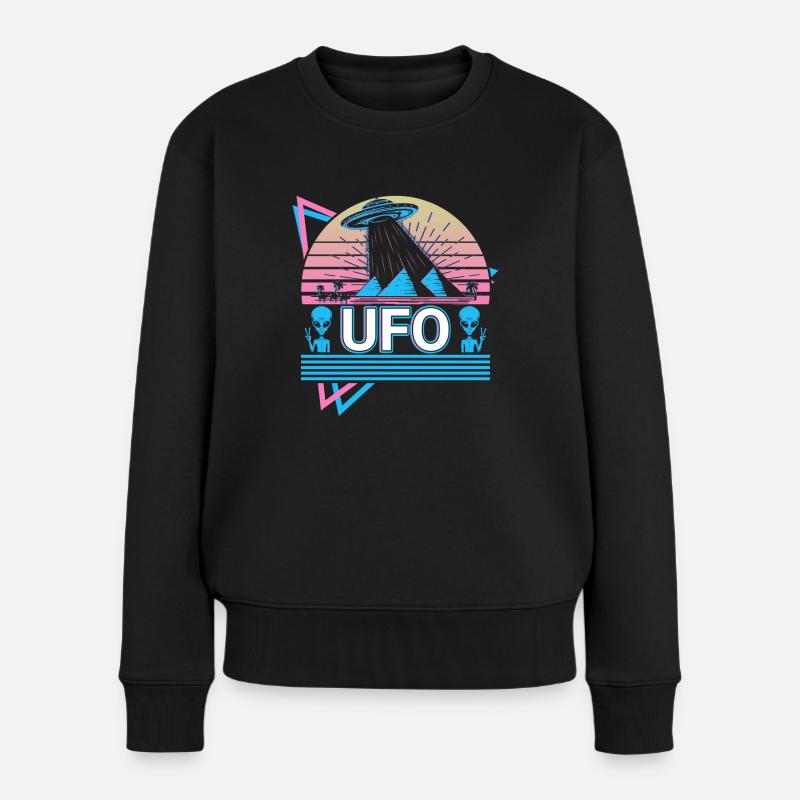 Ufo Alien Kidnapping Retro Gift - Pull Premium bio Femme - noir