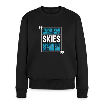 Ski Skifahren Skier - Frauen Premium Bio Pullover - Schwarz - Vorne - Julia (174cm)