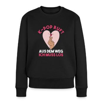 K-pop - Frauen Premium Bio Pullover - Schwarz - Vorne - Julia (174cm)