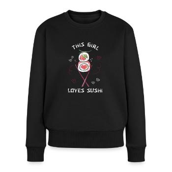 Sushi Mädchen Damen T-Shirt - Frauen Premium Bio Pullover - Schwarz - Vorne - Julia (174cm)