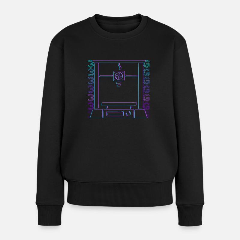 3D-Druck 3D-Drucker Retro Geschenk - Frauen Premium Bio Pullover - Schwarz