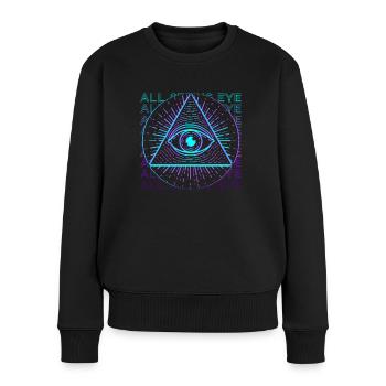 Cadeau rétro pour les yeux qui voit tout - Pull Premium bio Femme - noir - Devant - Julia (174cm)