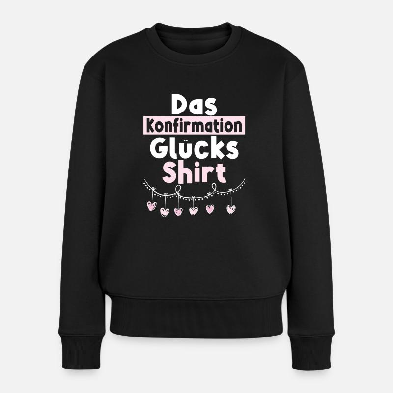 Das Konfirmation Glücks - Frauen Premium Bio Pullover - Schwarz