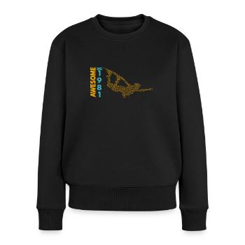 Awesome since 1981. Wakeboard Lifestyle - Frauen Premium Bio Pullover - Schwarz - Vorne - Julia (174cm)