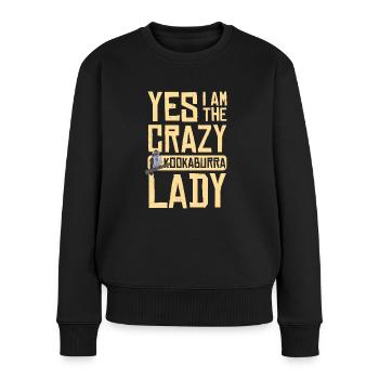 Crazy Kookaburra Lady - Frauen Premium Bio Pullover - Schwarz - Vorne - Julia (174cm)