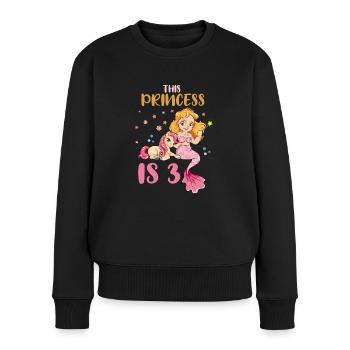 Naissance Né Age 3 ans Jolie Sirène Licorne - Pull Premium bio Femme - noir - Devant - Julia (174cm)