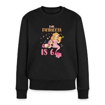 Naissance Né Age 6 ans Jolie Sirène Licorne - Pull Premium bio Femme - noir - Devant - Julia (174cm)