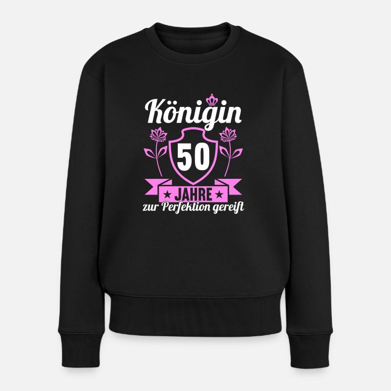 50. Geburtstag 50 Jahre Perfektion Königin - Frauen Premium Bio Pullover - Schwarz