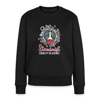 Steminist - Equality In Science - Frauen Premium Bio Pullover - Schwarz - Vorne - Julia (174cm)