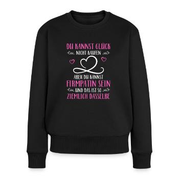 Firmpatin Glück Spruch Firmung - Frauen Premium Bio Pullover - Schwarz - Vorne - Julia (174cm)