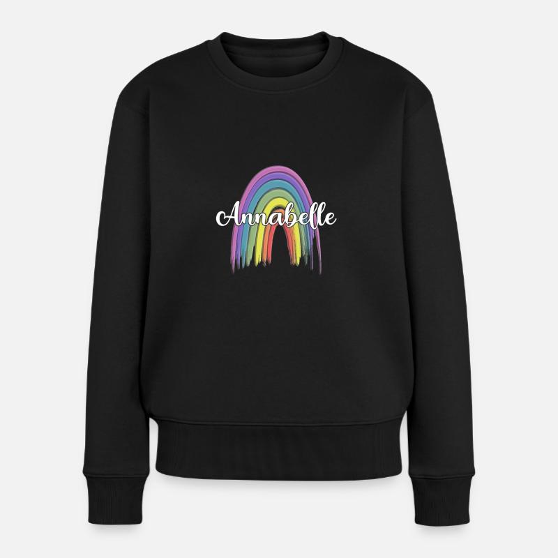 ANNABELLE Arc-en-ciel Cursive - Pull Premium bio Femme - noir