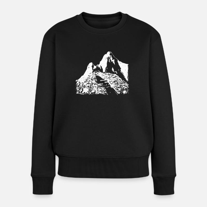 Machu Picchu Peru Inka Geschenk - Frauen Premium Bio Pullover - Schwarz
