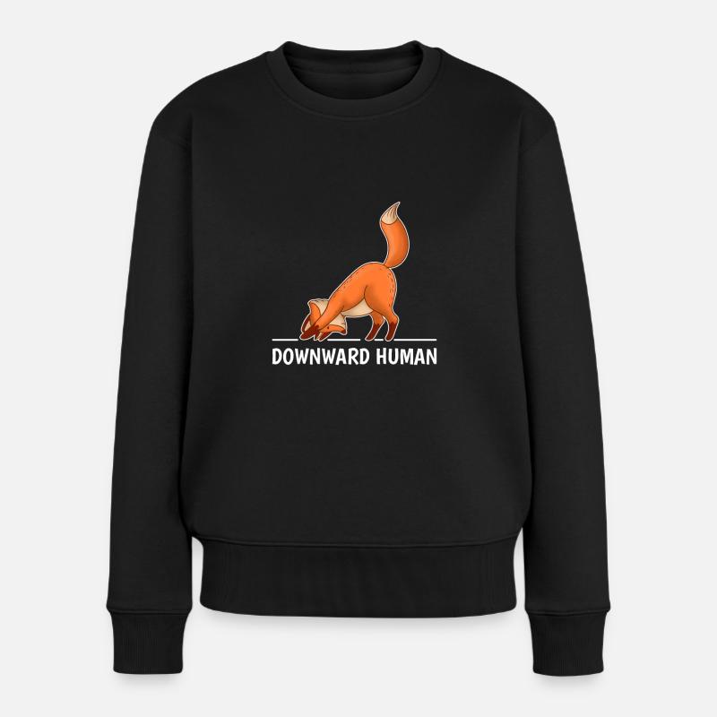 Yoga Fuchs - Frauen Premium Bio Pullover - Schwarz