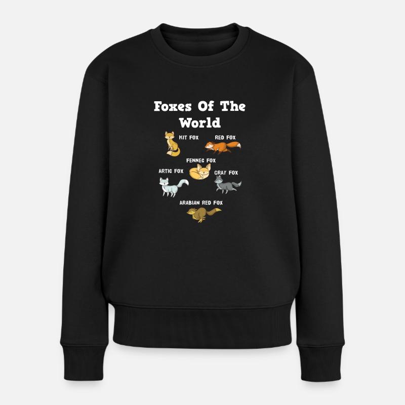 Fuchs - Frauen Premium Bio Pullover - Schwarz