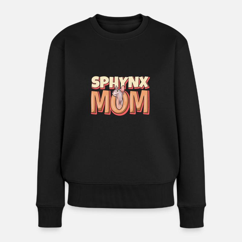 Sphynx-mutter - Frauen Premium Bio Pullover - Schwarz