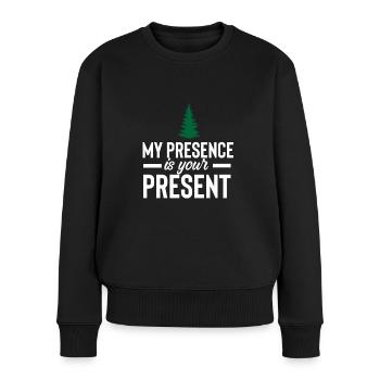 PRESENT - Frauen Premium Bio Pullover - Schwarz - Vorne - Julia (174cm)