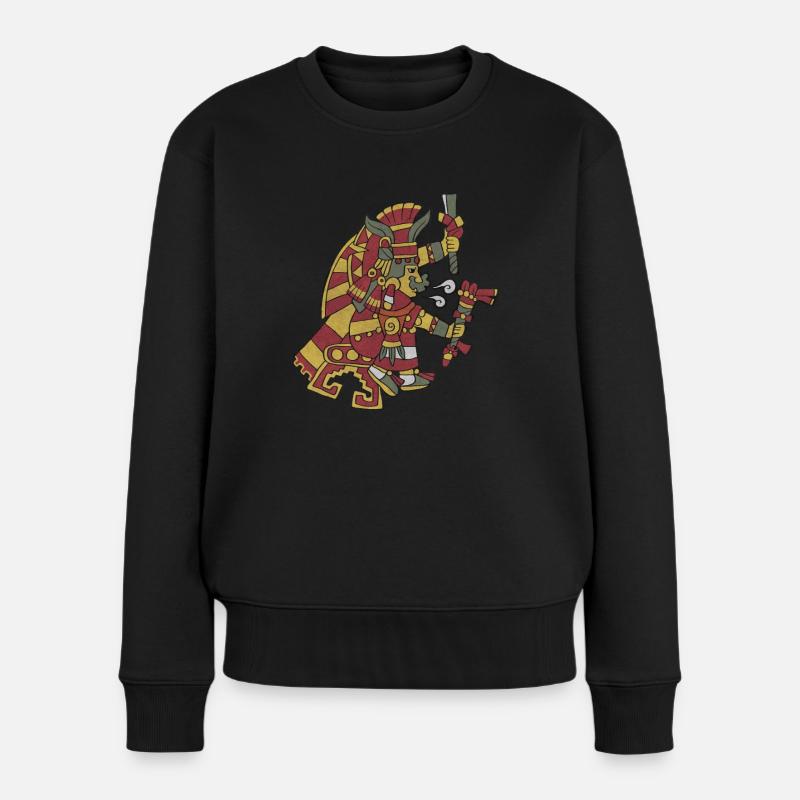 Chalchiuhtlicue Aztekische Wassergöttin Maya Inka - Frauen Premium Bio Pullover - Schwarz