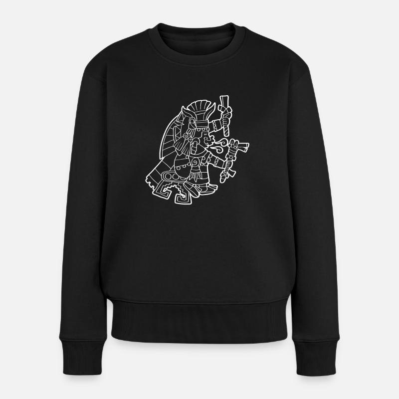 Chalchiuhtlicue Aztekische Wassergöttin Maya Inka - Frauen Premium Bio Pullover - Schwarz