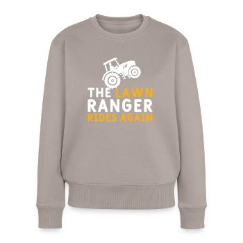 Gärtner Landschaftsbau Gartenbau Rasenmäher - Frauen Premium Bio Pullover - Taupe - Vorne - Julia (174cm)