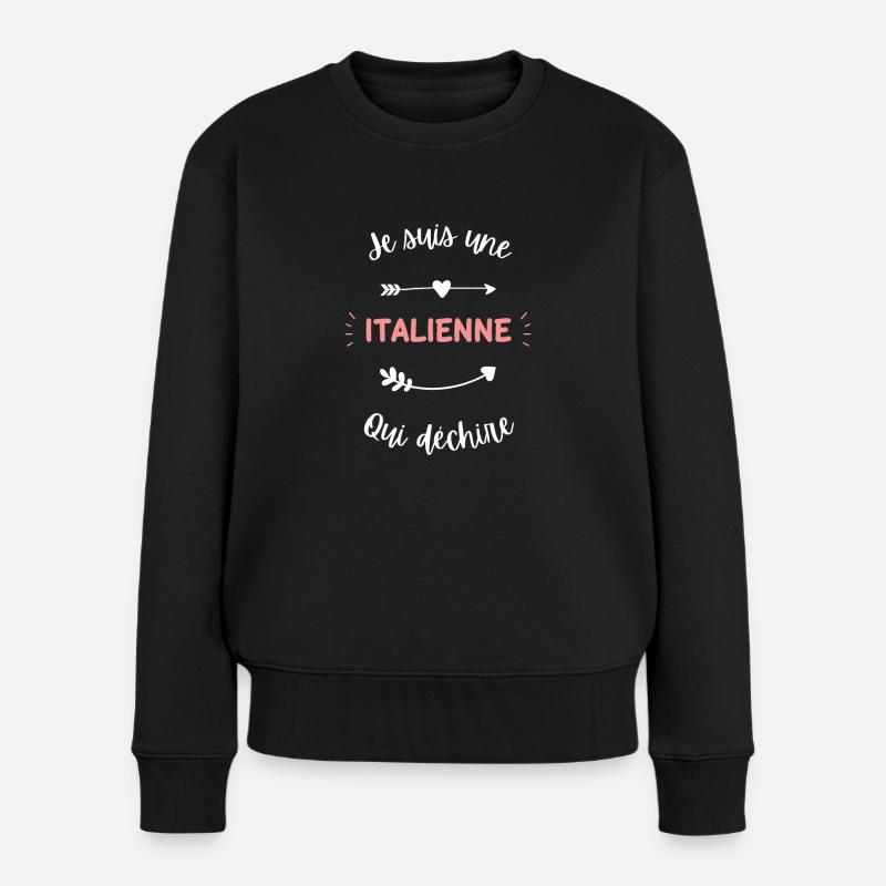 Je suis une italienne qui déchire - Pull Premium bio Femme - noir